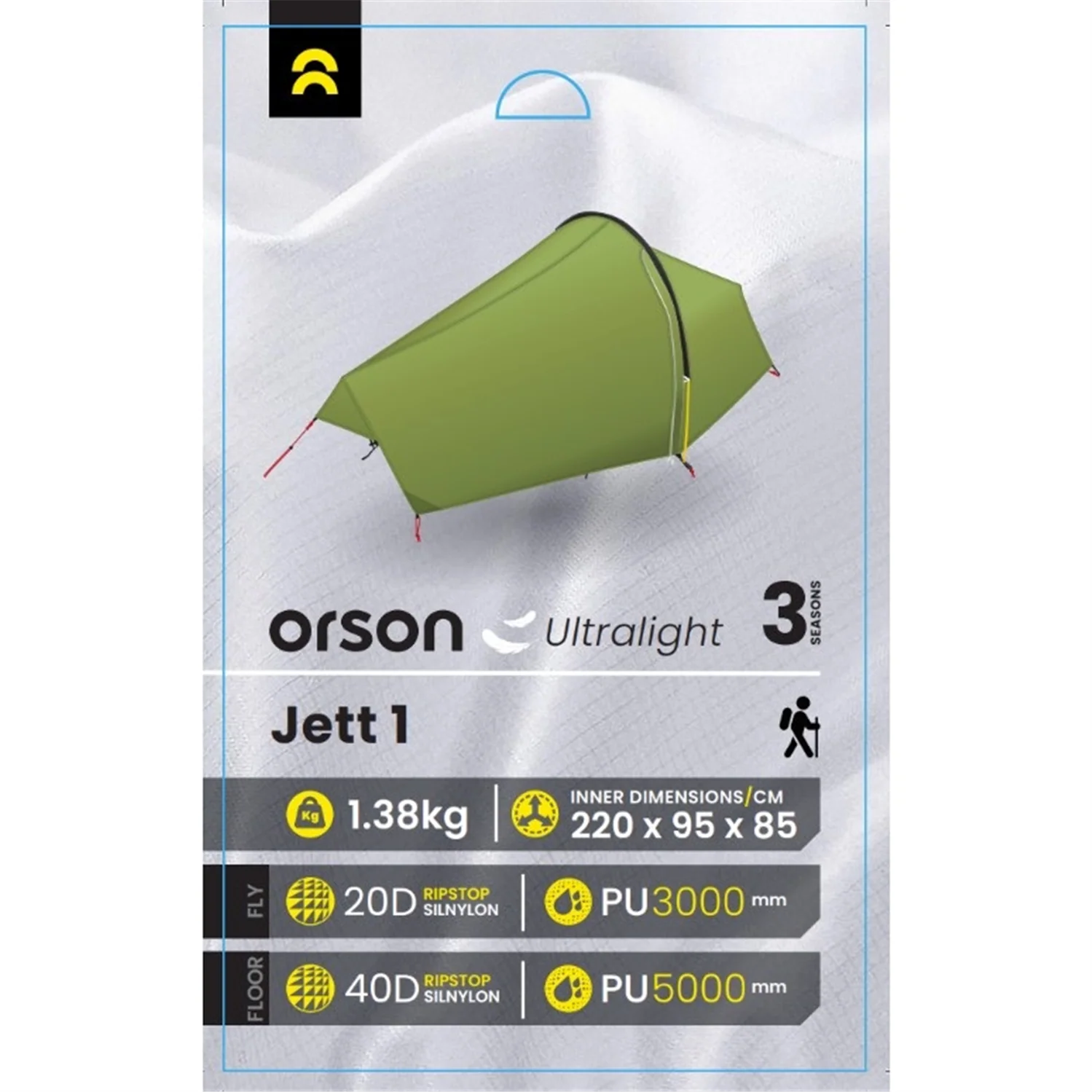 Orson Jett 1 | Ultralight Silnylon 1 Person Tunnel Tent | 1.38kg - Image 17