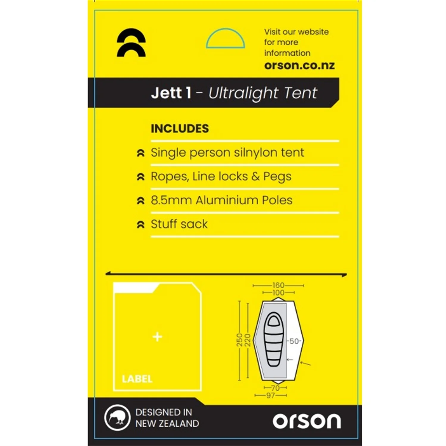 Orson Jett 1 | Ultralight Silnylon 1 Person Tunnel Tent | 1.38kg - Image 18