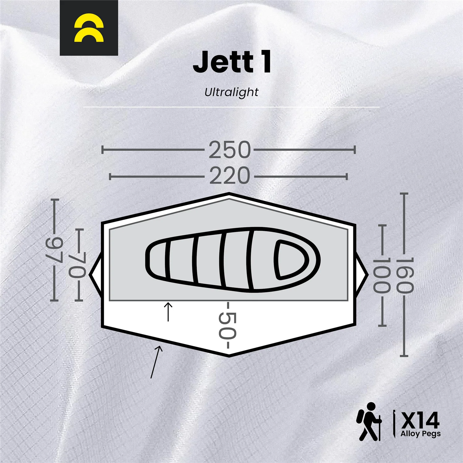 Orson Jett 1 | Ultralight Silnylon 1 Person Tunnel Tent | 1.38kg - Image 8